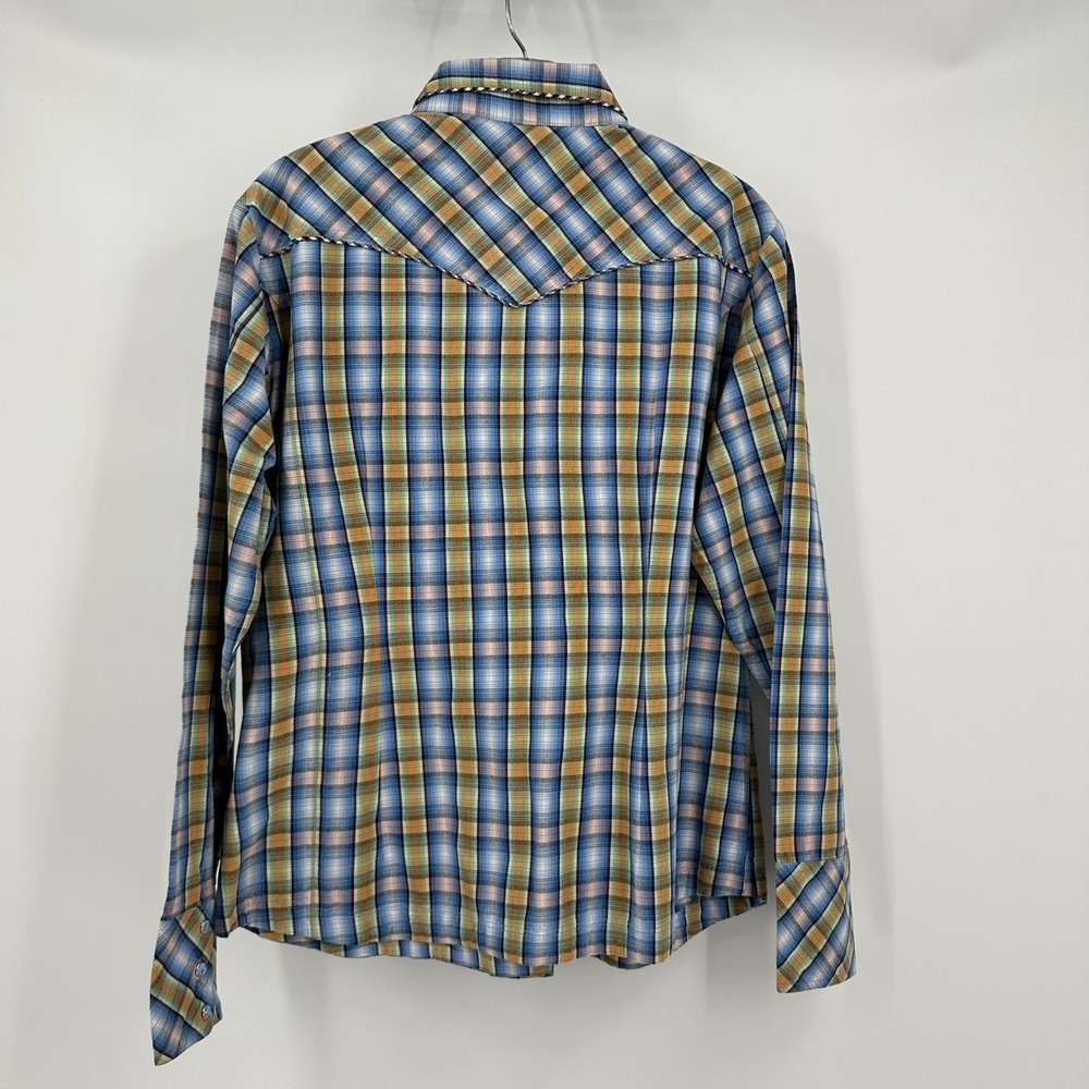 Panhandle Slim Womens Western Plaid Pearl Snap Shirt Size L Equestrian Cowgirl - Picture 2 of 8